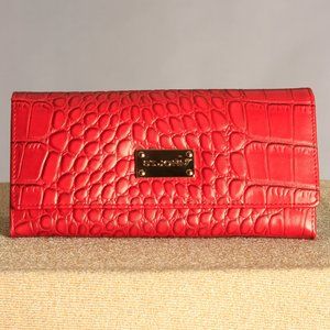 St John Red Croc Leather Wallet
